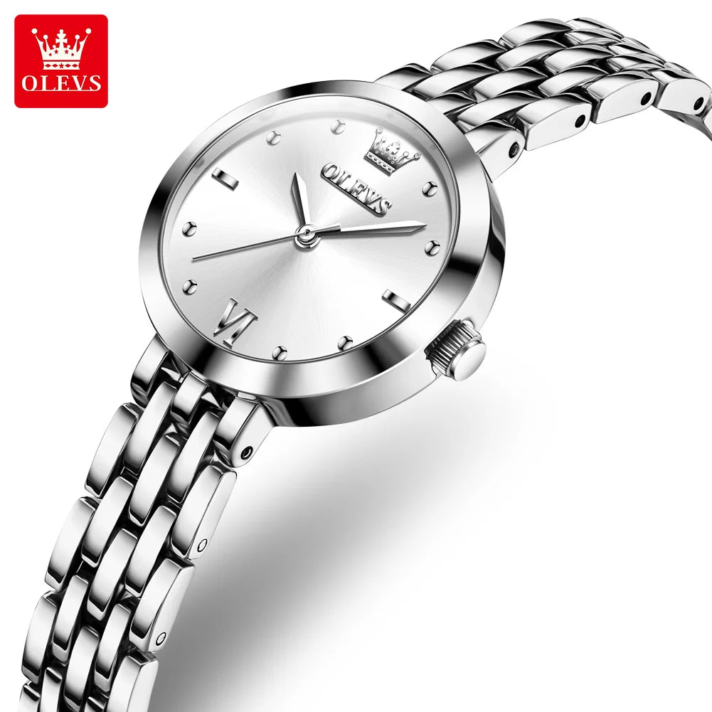 ساعة يد نسائية OLEVS 9992 فاخرة ذهبية كوارتز — مقاومة للماء، أنيقة، Relojes Para Mujer