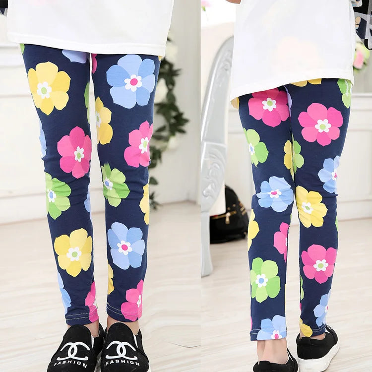 Legging Fille Imprimé Cartoon — Taille Élastique, Yoga Doux, Enfant & Bambin