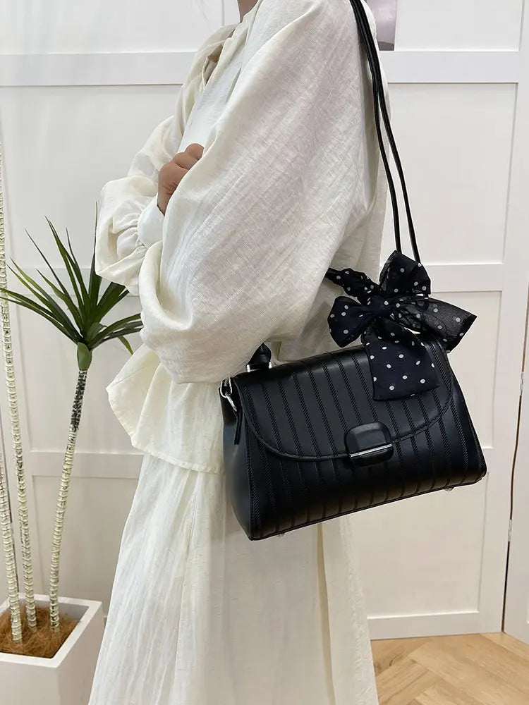 Sac Satchel Carré Minimaliste Femme — Détail Cuir, Grande Capacité, Sac Couches Luxe