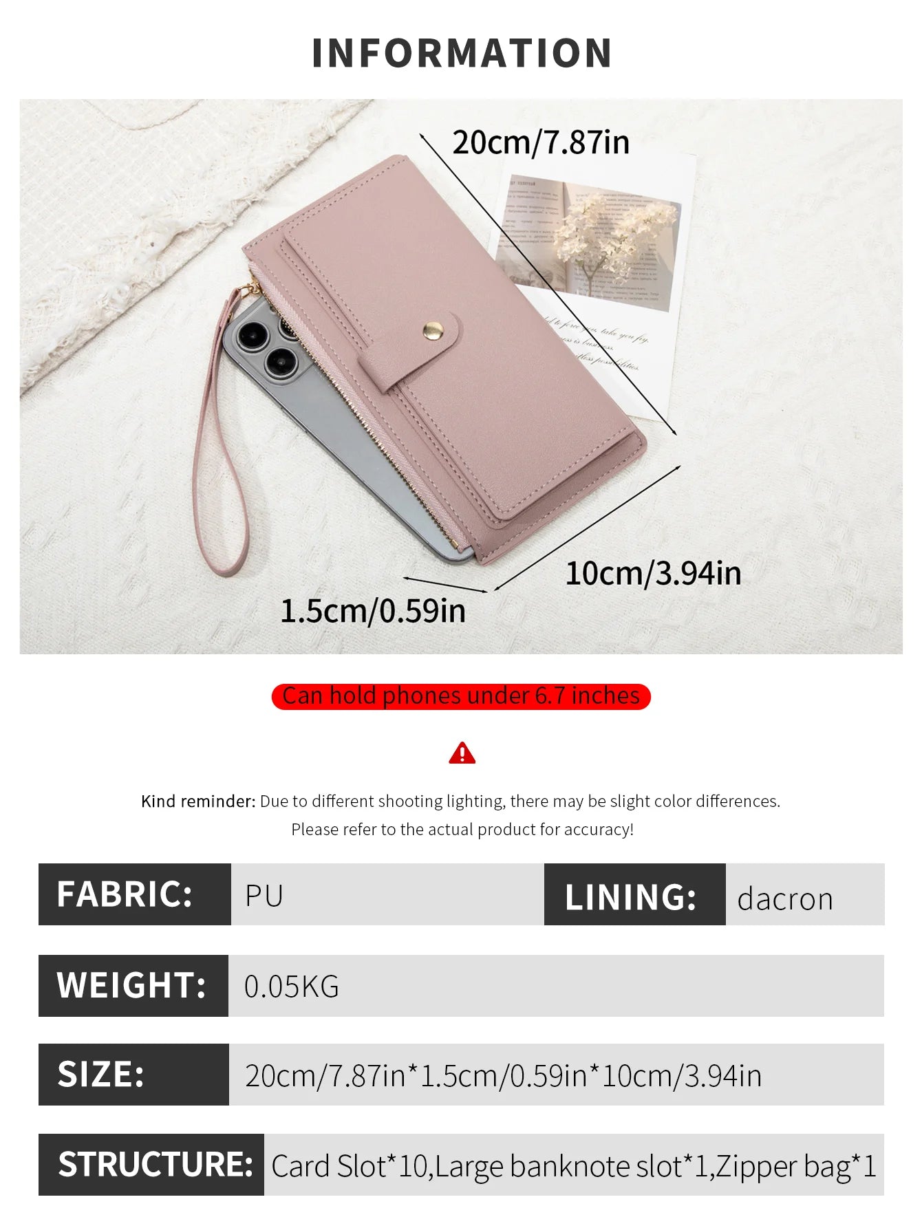 Porte-Monnaie Ultra-Fin Cuir PU Femme — Multifonction, Porte-Cartes Long Pratique
