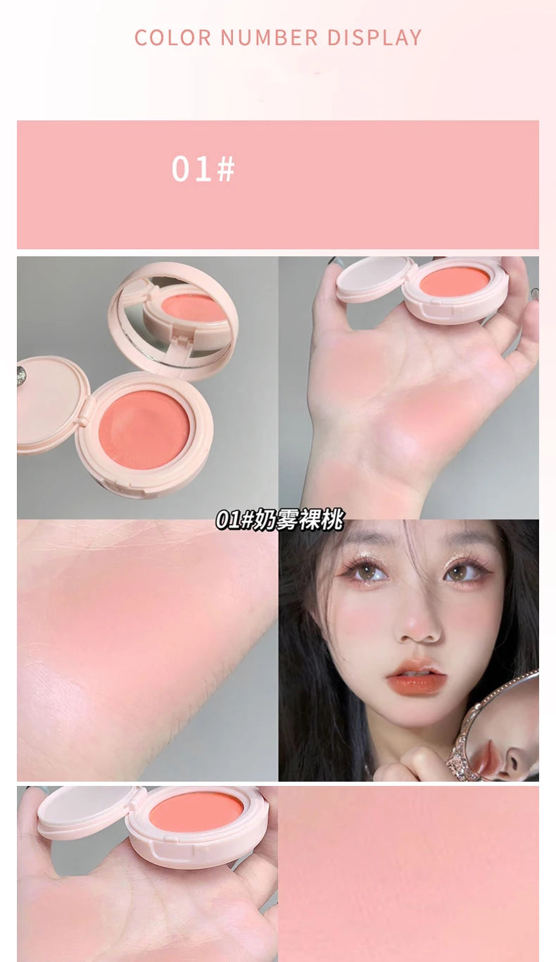Blush Mousse Rose Fille Palette 4 Couleurs Mat & Pêche — Contouring Visage