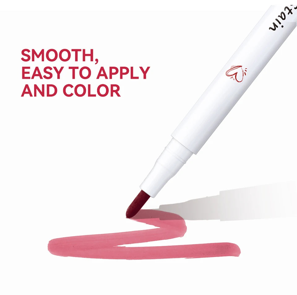 Crayon Contour Lèvres 2en1 Longue Tenue Anti-Bavure — Double Face Ultra Pigmenté