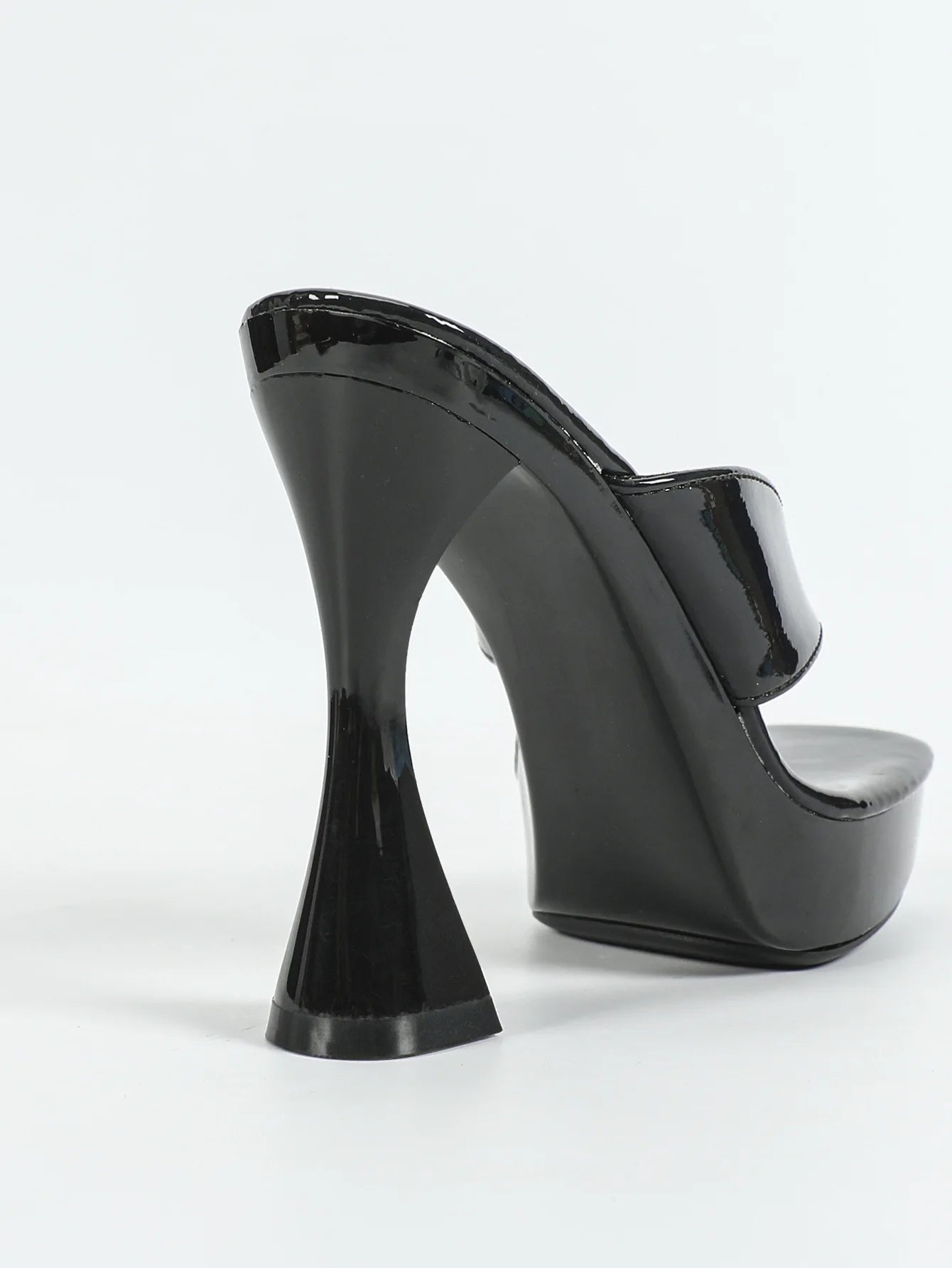 Mules Talon Carré 12cm Femme Été — Semelle Épaisse, Bout Pince, Slides Outdoor