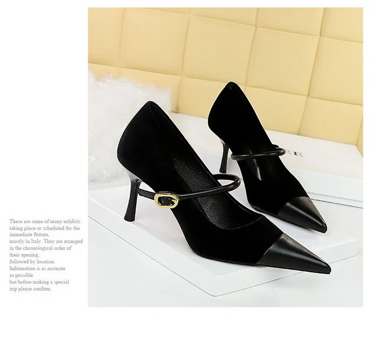 Escarpins Femme Bout Pointu Stiletto BIGTREE — Suède, 7cm 10cm, Grande Taille 43