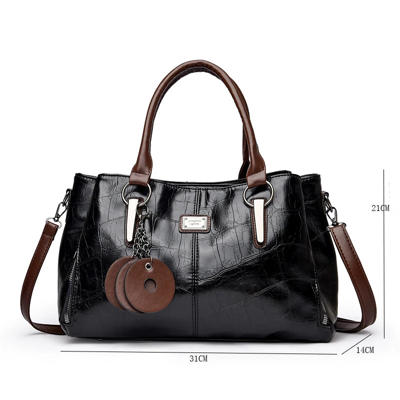 Sac à Main Femme Cuir PU — Tote Bandoulière Messenger, Grande Capacité