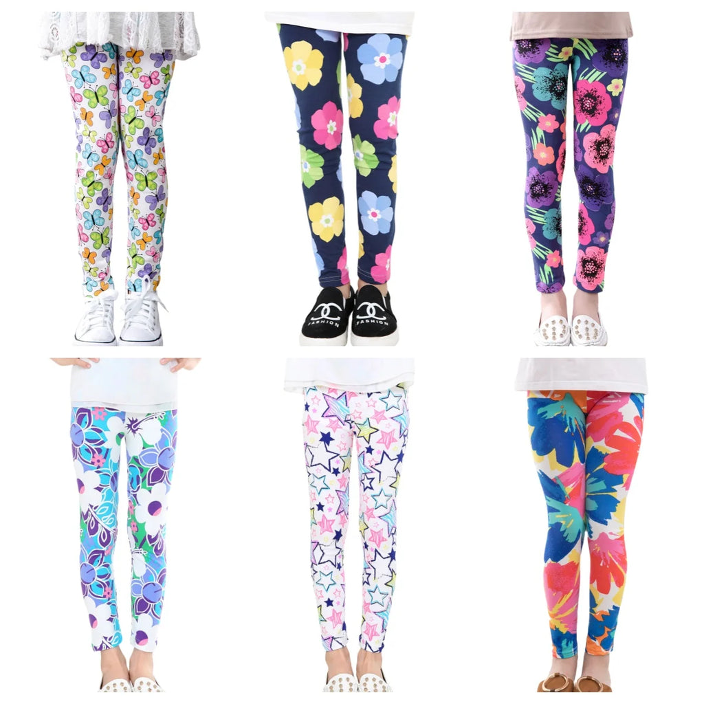 Legging Fille Imprimé Cartoon — Taille Élastique, Yoga Doux, Enfant & Bambin