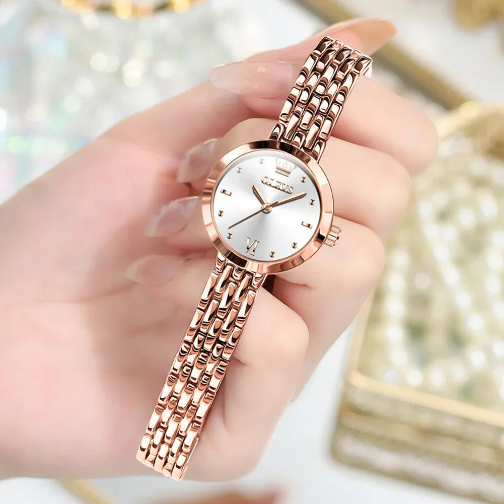 Montre Femme OLEVS 9992 Luxe Or Quartz — Étanche, Élégante, Relojes Para Mujer