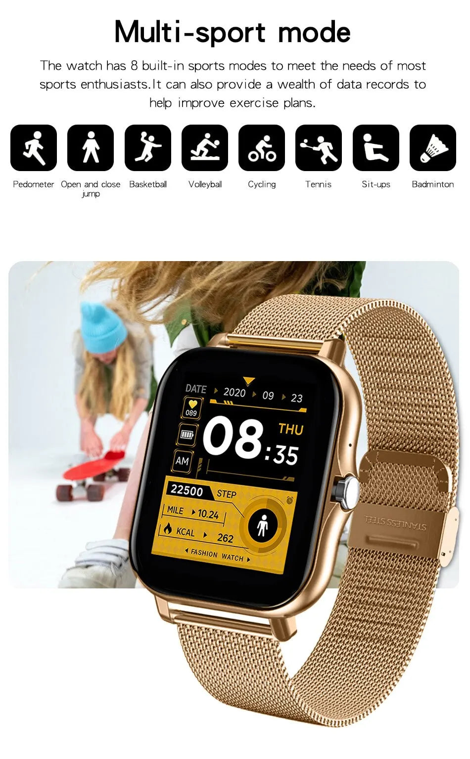Montre Connectée GPS Sport Homme Femme — Écran Tactile, Appels Bluetooth, Smartwatch 2025