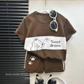 Ensemble 2 pièces bébé mixte – T-shirt rayé coton manches courtes & short, 1-8 ans