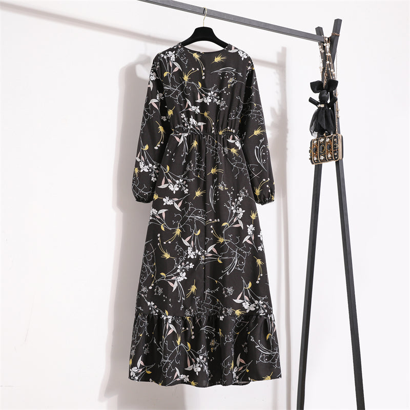 Robe Maxi Femme Été — Imprimé Floral Manches Longues Plage & Soirée