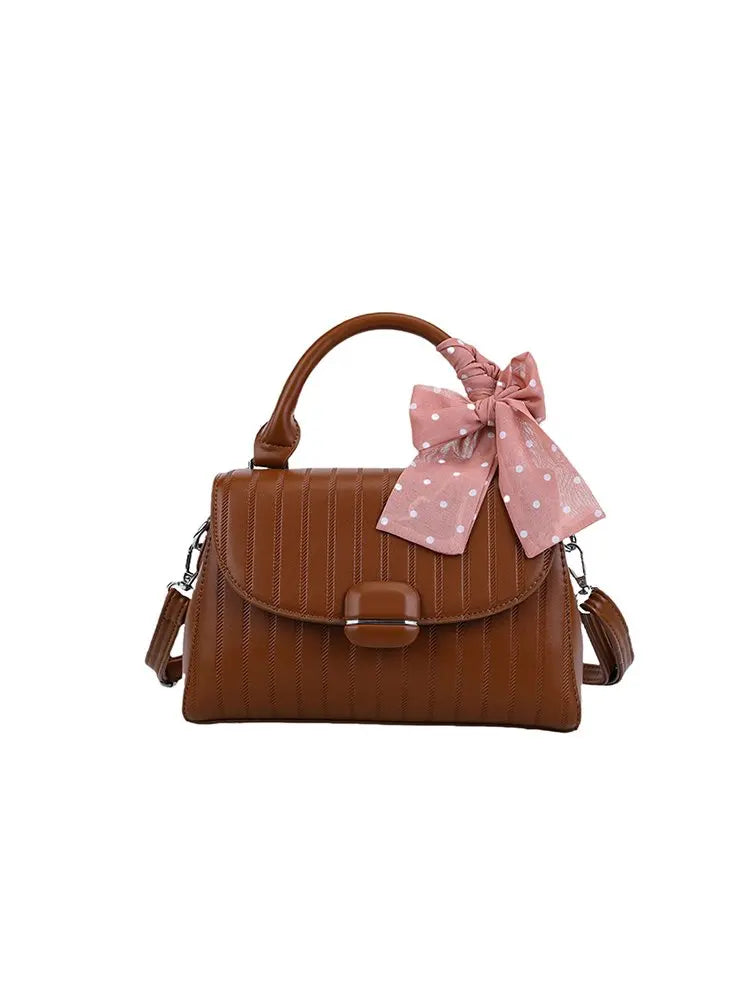 Sac Satchel Carré Minimaliste Femme — Détail Cuir, Grande Capacité, Sac Couches Luxe