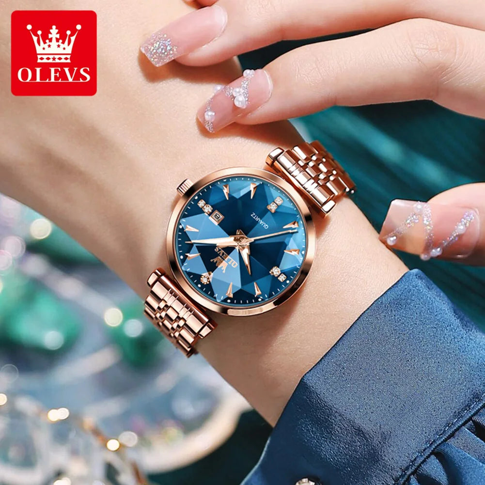 OLEVS Montre Femme Fashion Élégante — Quartz, Acier Inoxydable, Étanche, Date