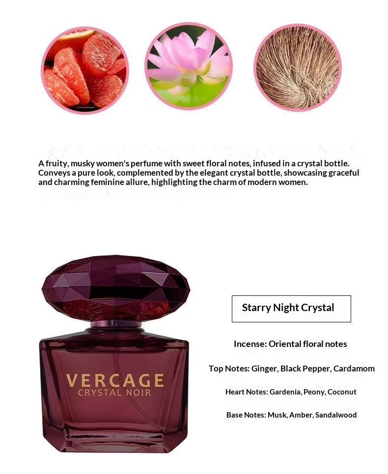 Parfum Femme Sweet Love — Spray Corps Longue Durée 50ml, Senteur Florale, Flacon Diamant Crystal