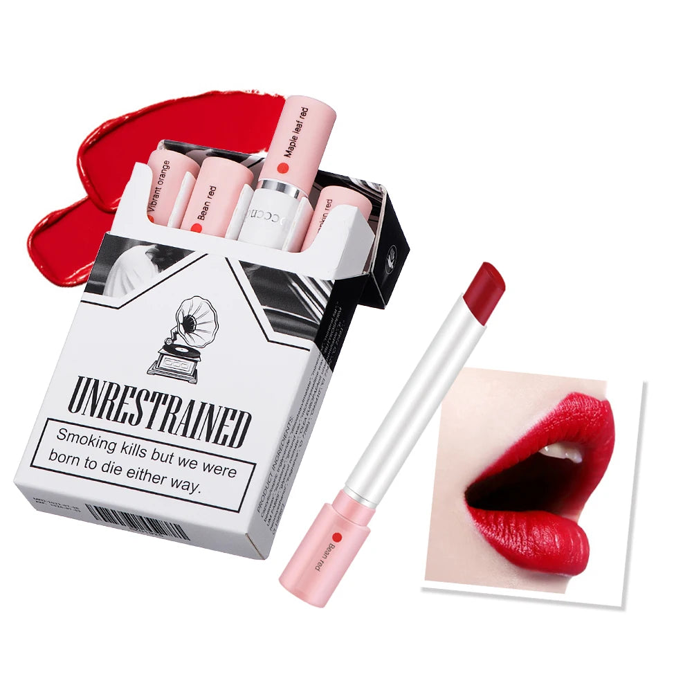 Kit Rouge à Lèvres Mat 4 Couleurs — Lip Gloss Waterproof, Longue Tenue, Teinte à Lèvres