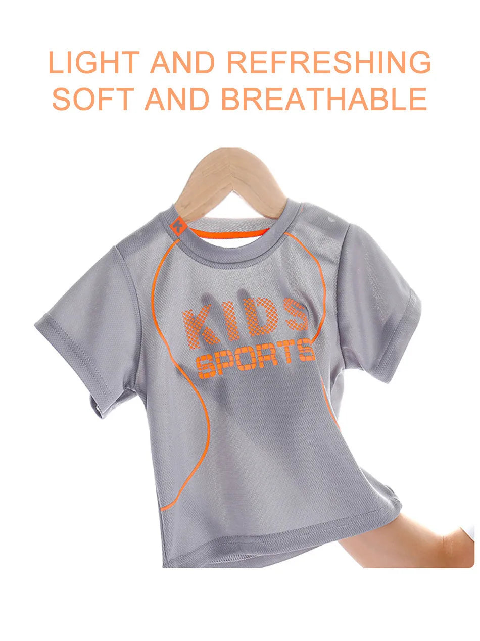 Ensemble 2 pièces enfant mixte – T-shirt manches courtes & short sport imprimé lettres, 2-12 ans