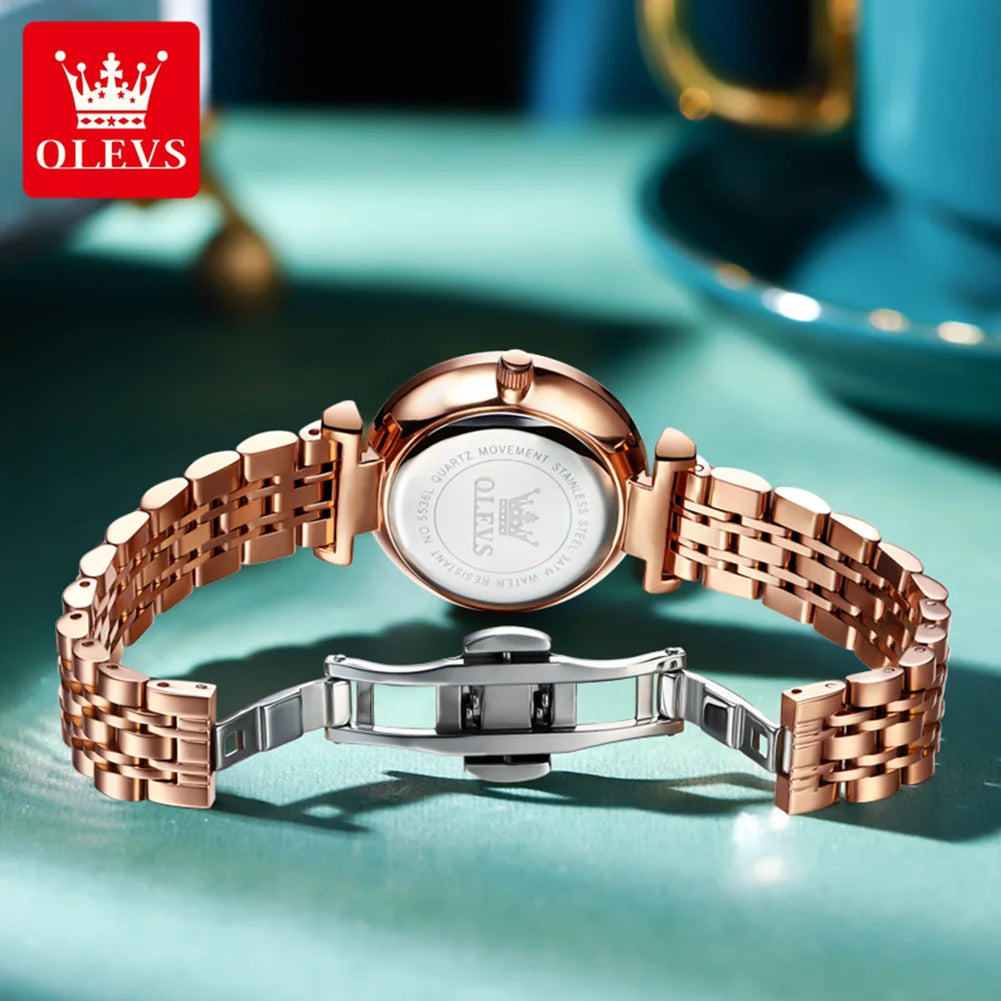 OLEVS Montre Femme Fashion Élégante — Quartz, Acier Inoxydable, Étanche, Date