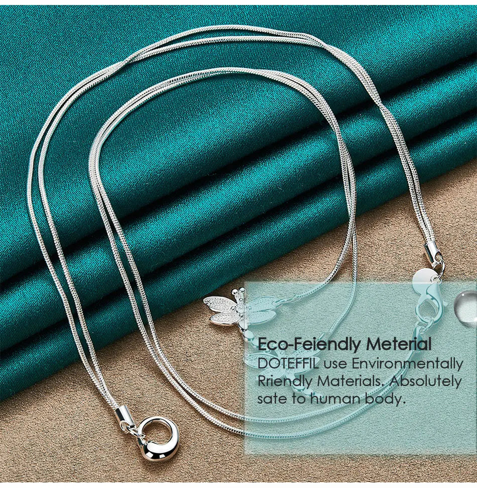 DOTEFFIL Collier Pendentif Libellule Argent 925 — Chaîne Serpent, Mariage & Fiçailles