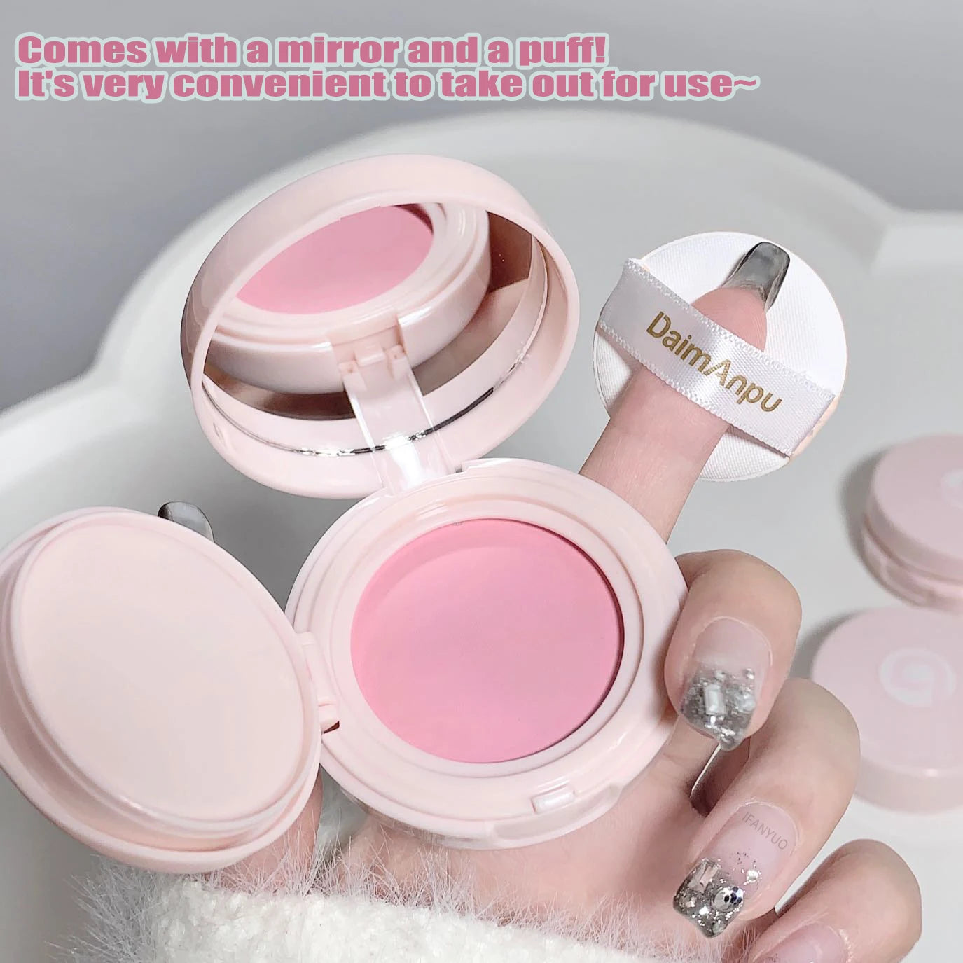 Blush Mousse Rose Fille Palette 4 Couleurs Mat & Pêche — Contouring Visage