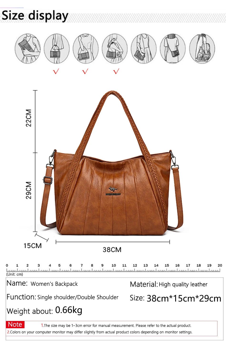 Sac À Main Femme Cuir PU Grande Marque — Tote Casual Élégant, Bandoulière