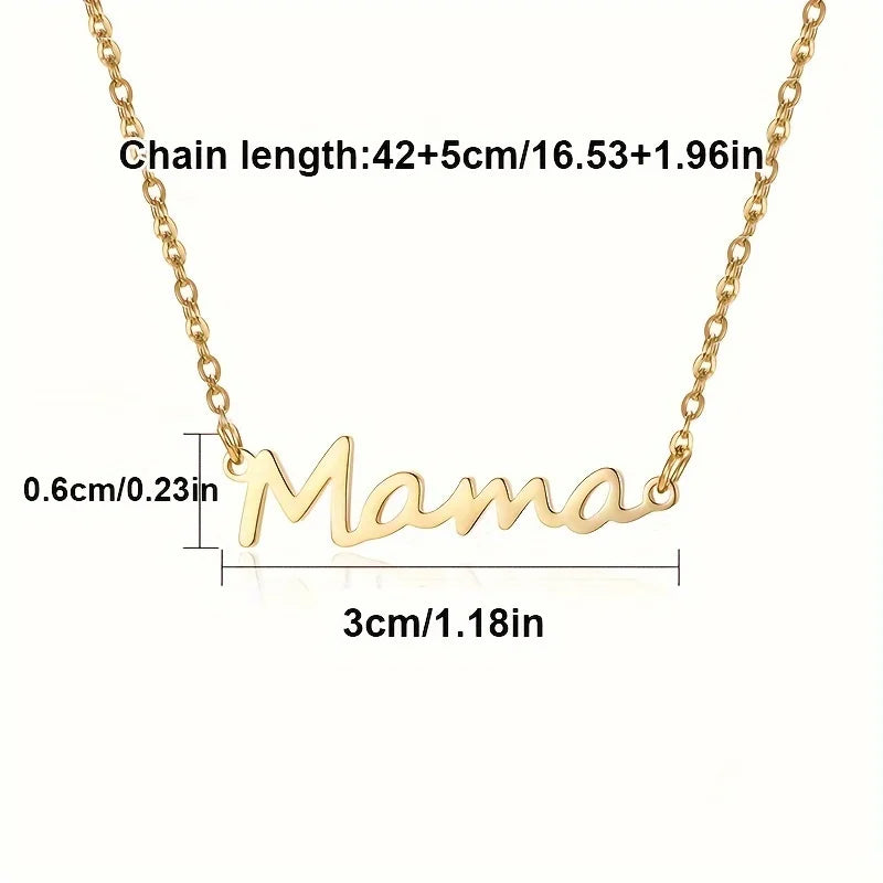 Collier Pendentif MAMA Tendance & Mignon – Bijou Chaîne Clavicule Fête des Mères