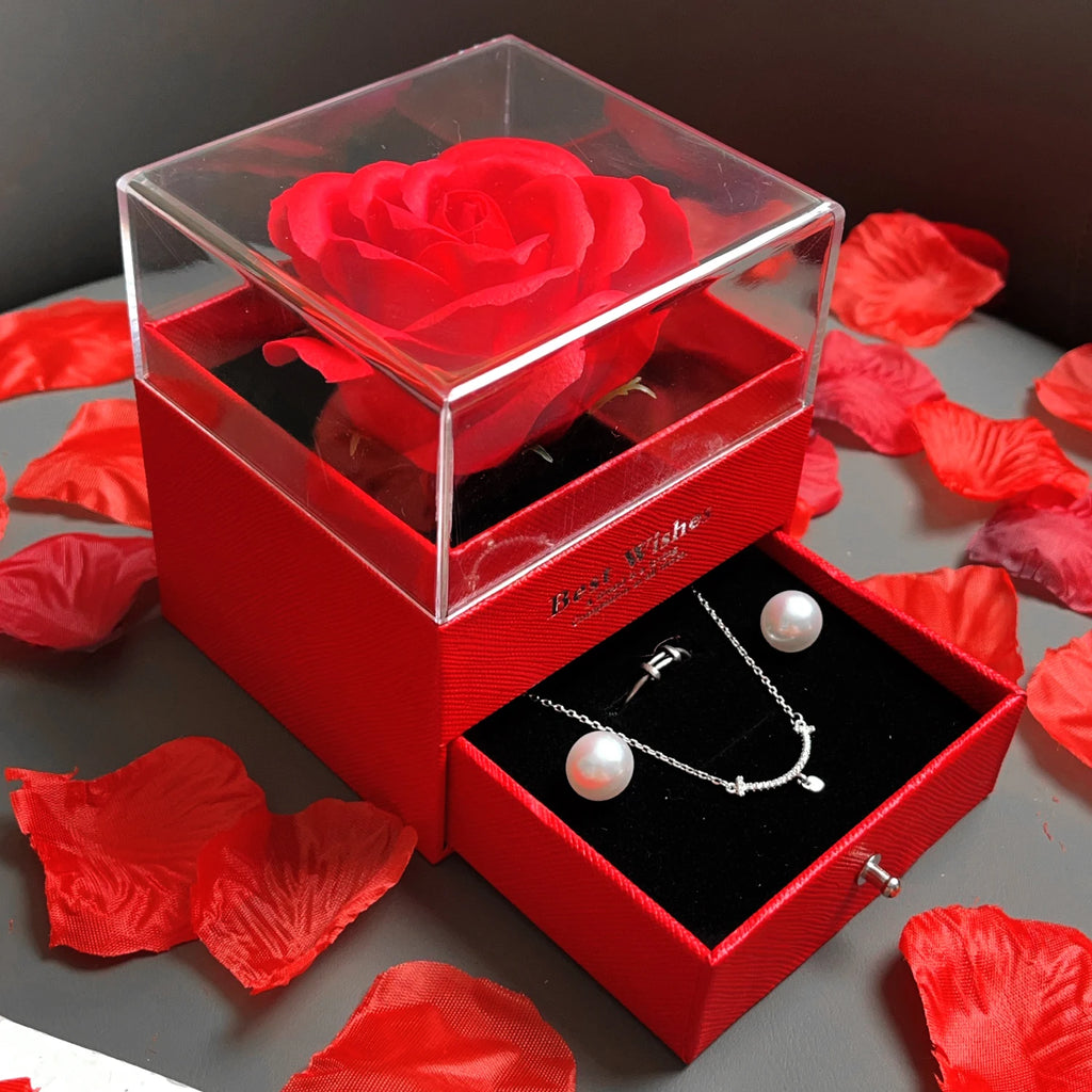 Coffret Cadeau Saint-Valentin 2025 — Collier Cœur Scintillant & Boîte Rose Luxueuse