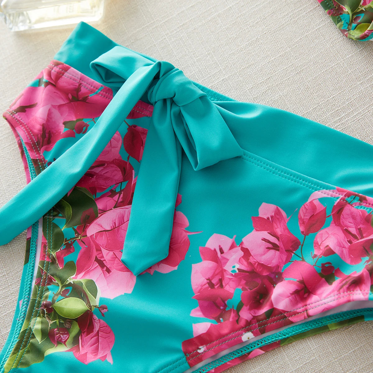 Bikini Taille Haute Bandage Floral 2026 — Volanté, Push Up, Bretelles Brésilien