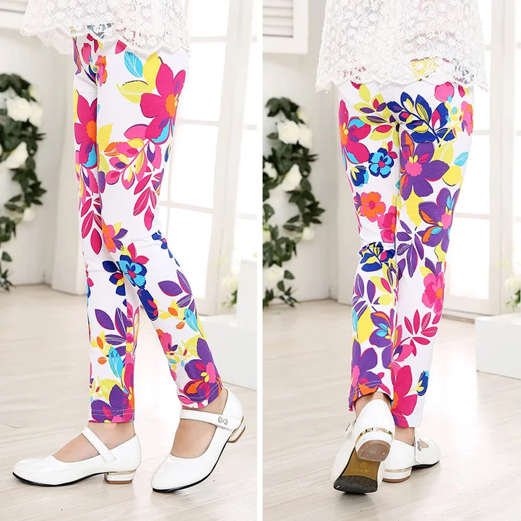 Legging Fille Imprimé Cartoon — Taille Élastique, Yoga Doux, Enfant & Bambin