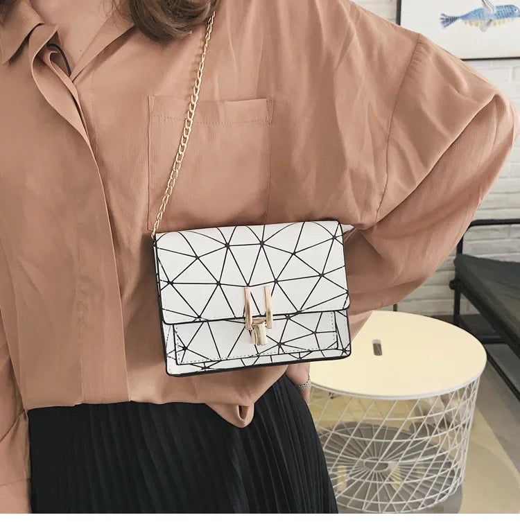 Sac Bandoulière Femme TPU Rayé Design Carré — Sac Épaule Tendance & Léger