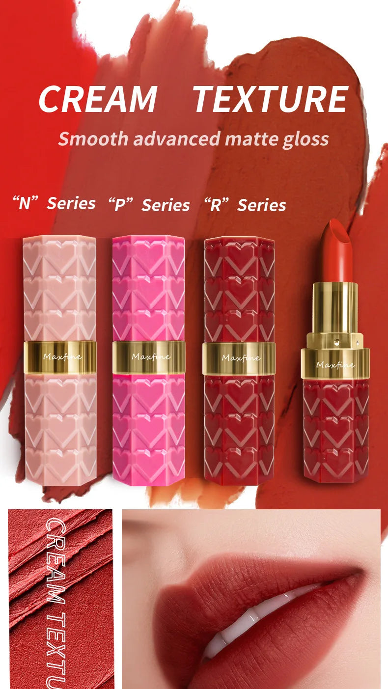 Rouge à Lèvres Mat Nude 4 Couleurs — Waterproof, Longue Tenue, Velours Sexy