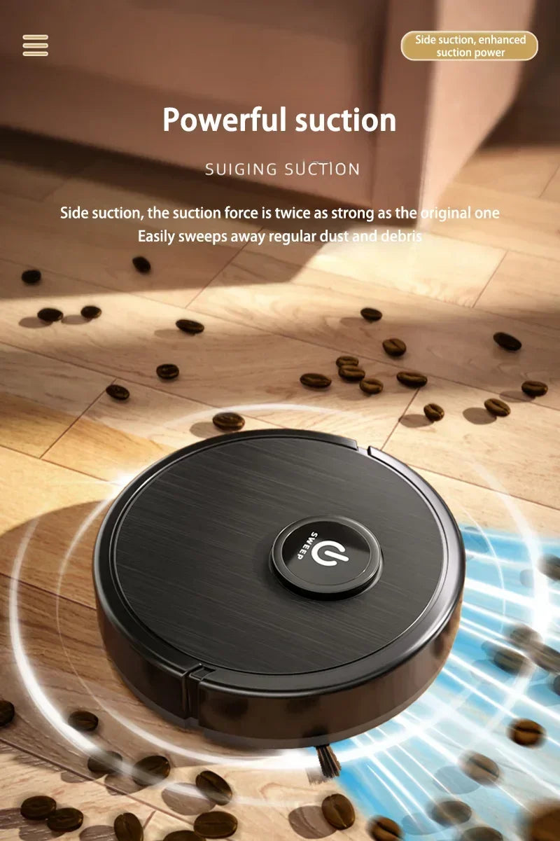 Aspirateur Robot 3-en-1 Intelligent — Aspiration 6000Pa, Lavage, Navigation Laser, Poils d'Animaux