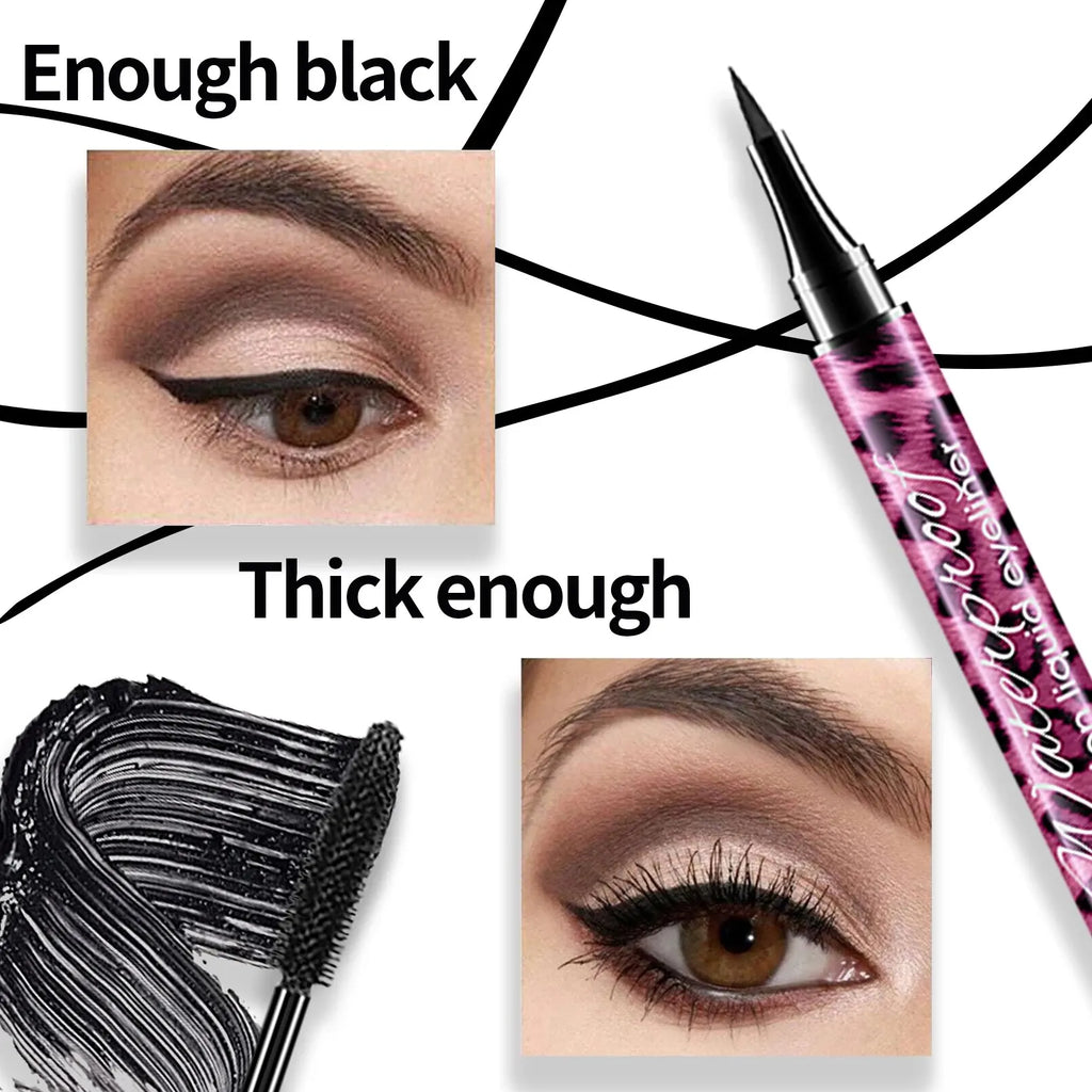 Set Eyeliner Liquide & Mascara 4D YANQINA — Waterproof, Crayon Sourcils, Yeux