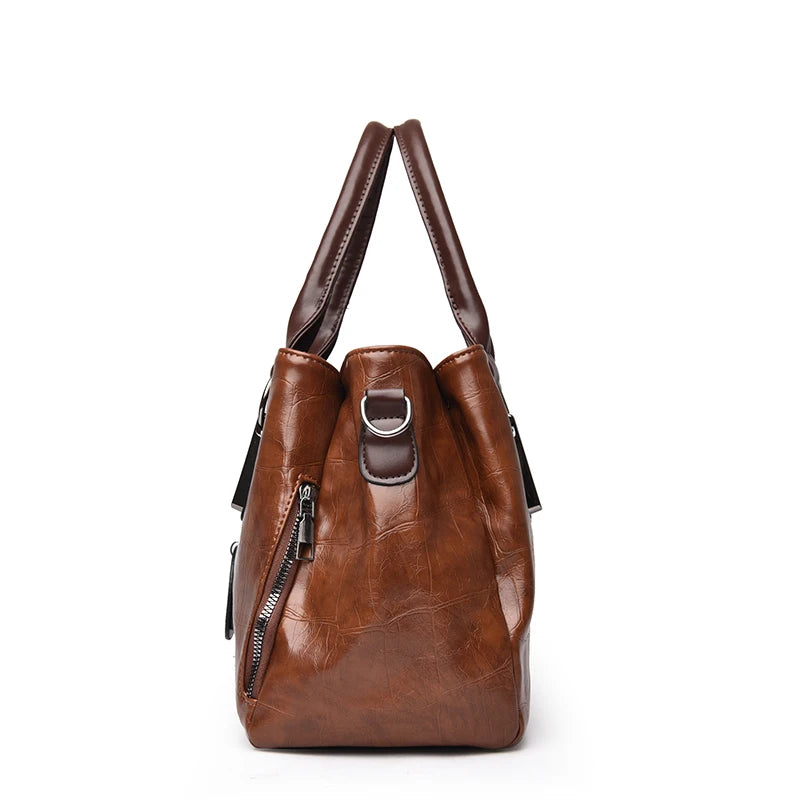 Sac à Main Femme Cuir PU — Tote Bandoulière Messenger, Grande Capacité