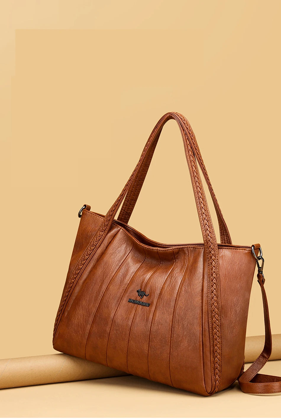 Sac À Main Femme Cuir PU Grande Marque — Tote Casual Élégant, Bandoulière