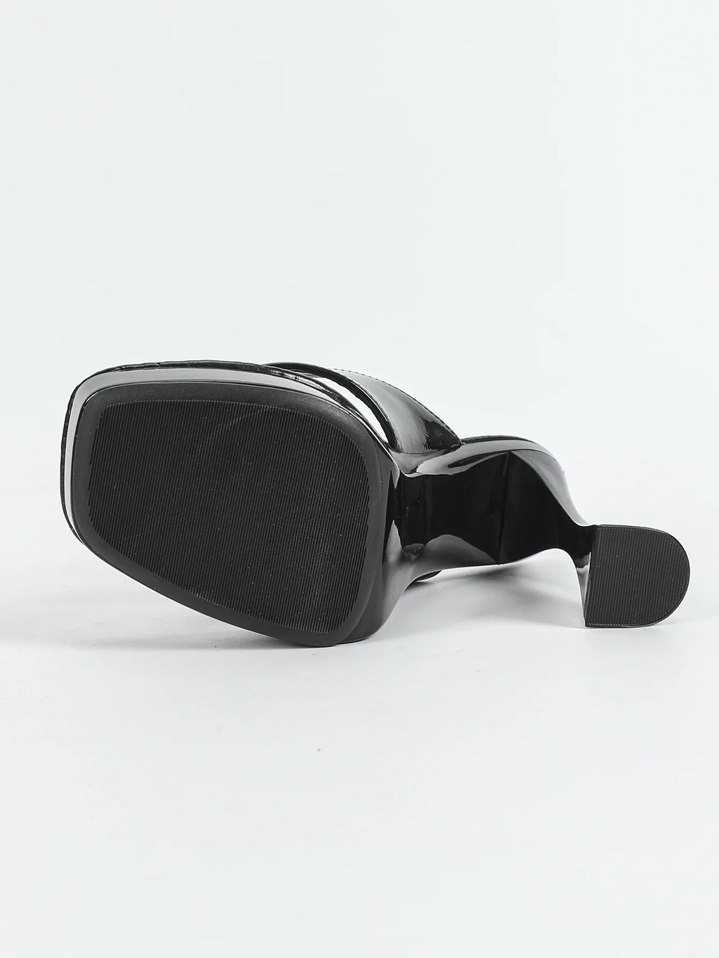 Mules Talon Carré 12cm Femme Été — Semelle Épaisse, Bout Pince, Slides Outdoor