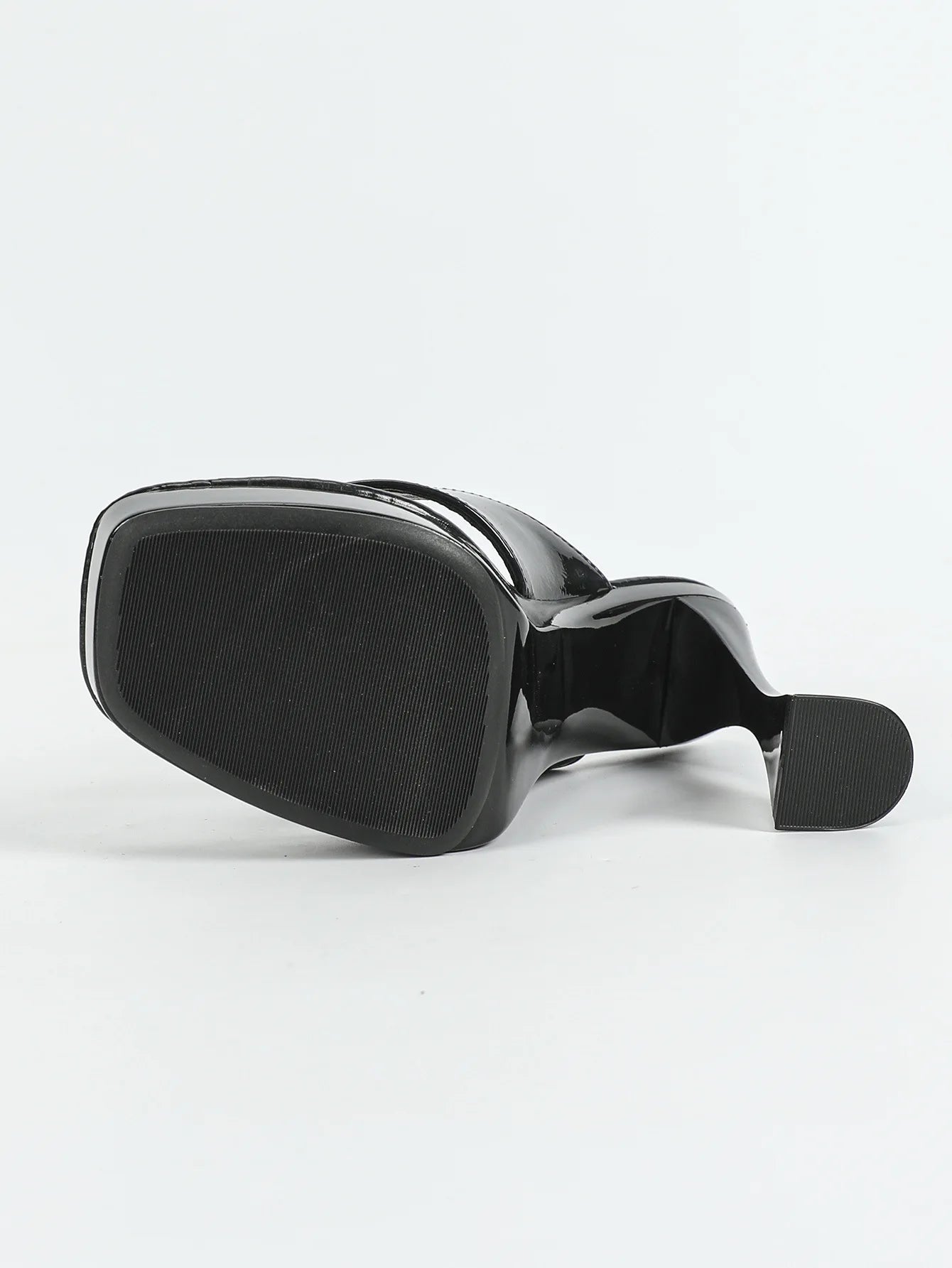 Mules Talon Carré 12cm Femme Été — Semelle Épaisse, Bout Pince, Slides Outdoor