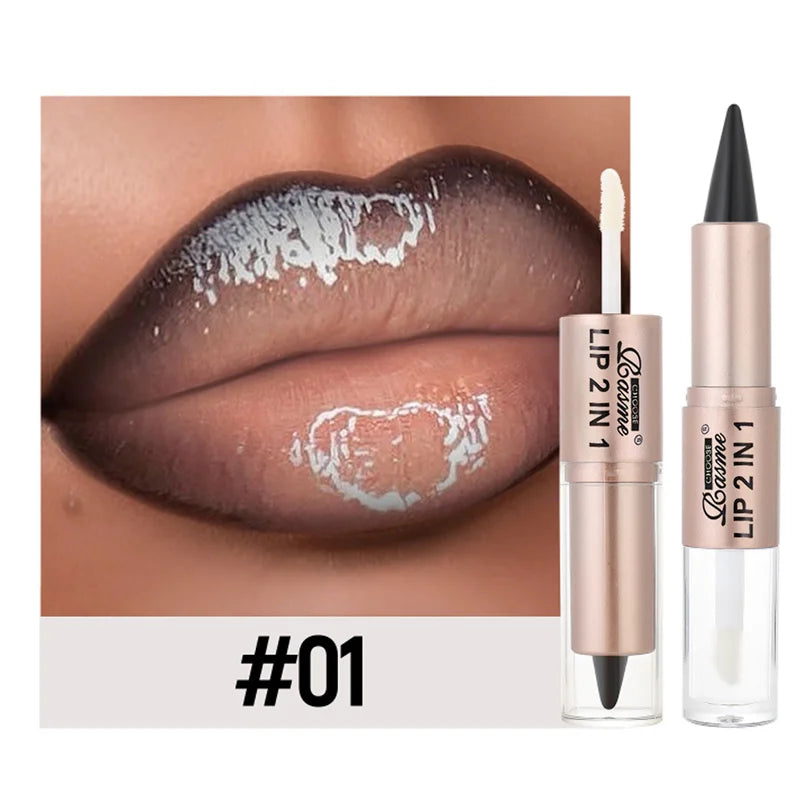 Crayon Contour Lèvres 2en1 Dégradé — Lip Liner Waterproof Mat & Gloss Miroir