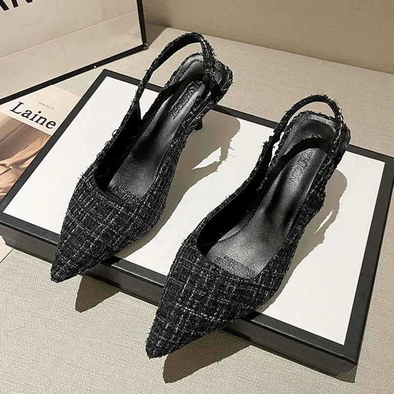 Escarpins Slingback Femme Bout Pointu Bleu — Talon Fin, Soirée & Fête 2023