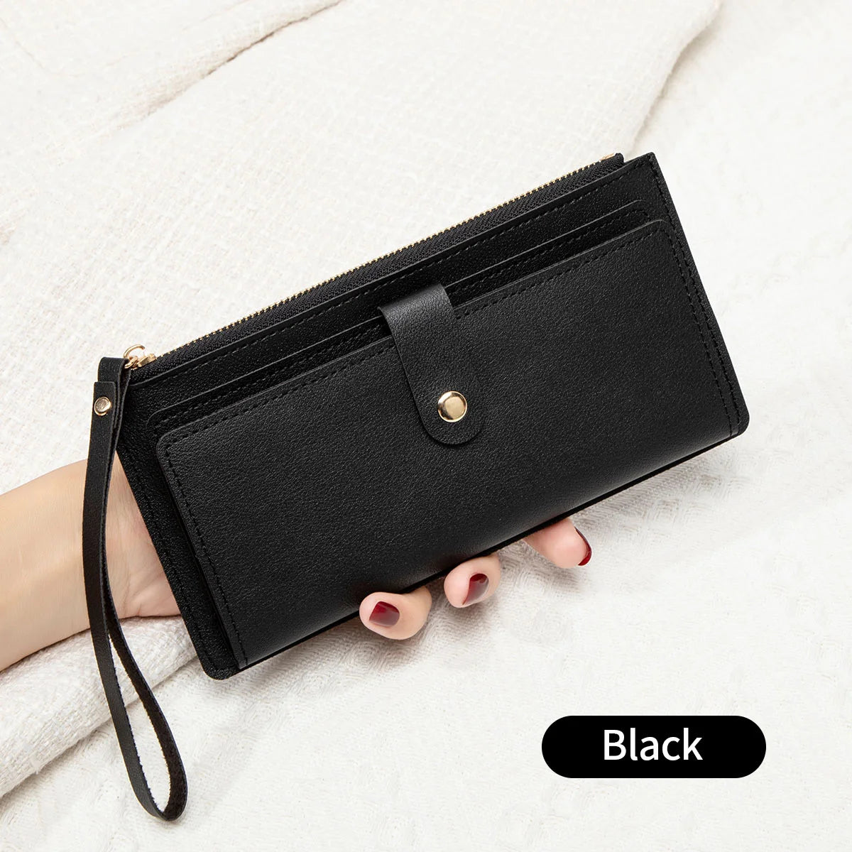 Porte-Monnaie Ultra-Fin Cuir PU Femme — Multifonction, Porte-Cartes Long Pratique