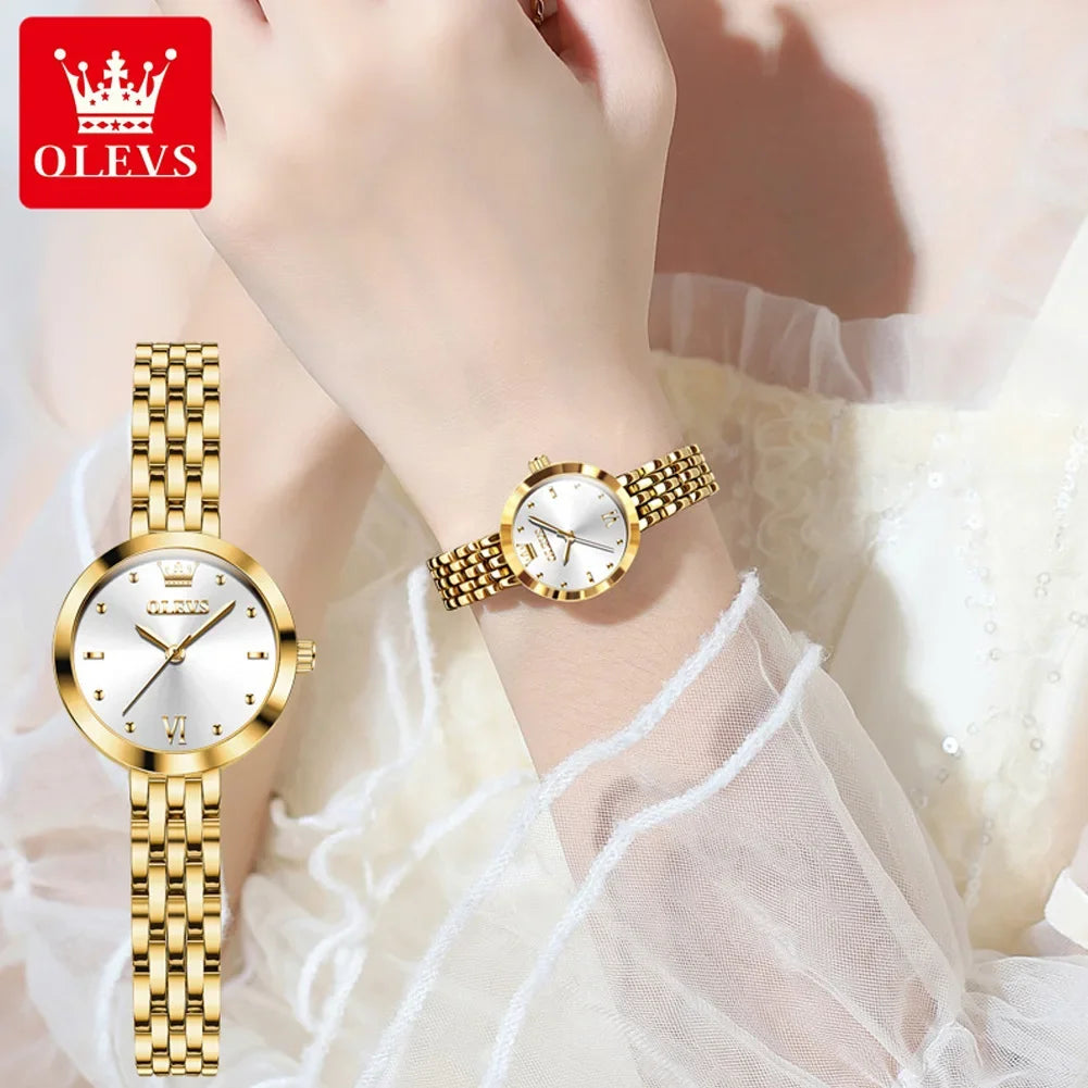 Montre Femme OLEVS 9992 Luxe Or Quartz — Étanche, Élégante, Relojes Para Mujer