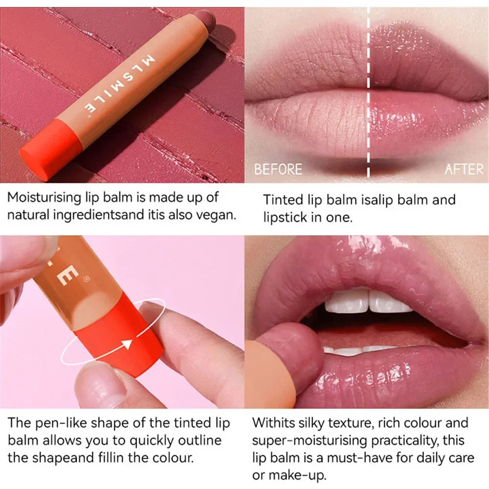 Crayon Lèvres Velours Waterproof 6 Couleurs Longue Tenue — Nude & Rose