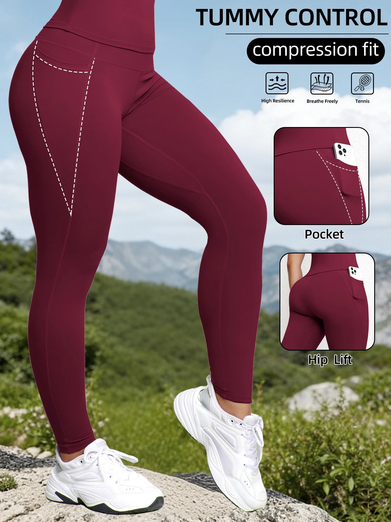 Legging Femme Taille Haute — Coupe Slim, Tissu Doux Élastique, Sport & Casual