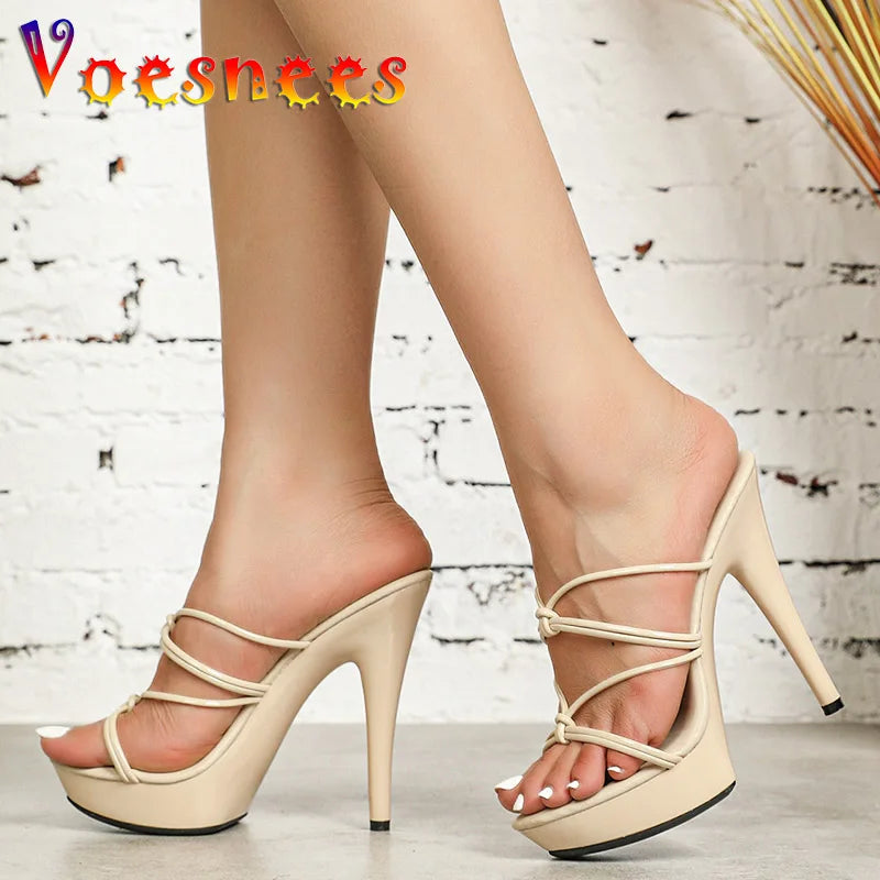 Sandales Gladiateur Femme Talon Aiguille 13cm — Bandes Croisées, Soirée, Europe Amérique