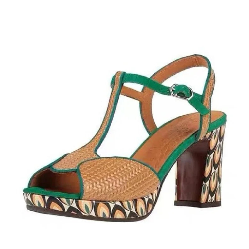 JOCHEBED HU Escarpins Cuir Véritable Plateforme — Talon Carré Luxe, Tailles 36-44
