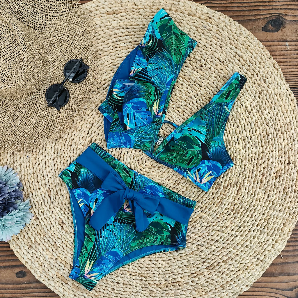 Bikini Taille Haute Bandage Floral 2026 — Volanté, Push Up, Bretelles Brésilien