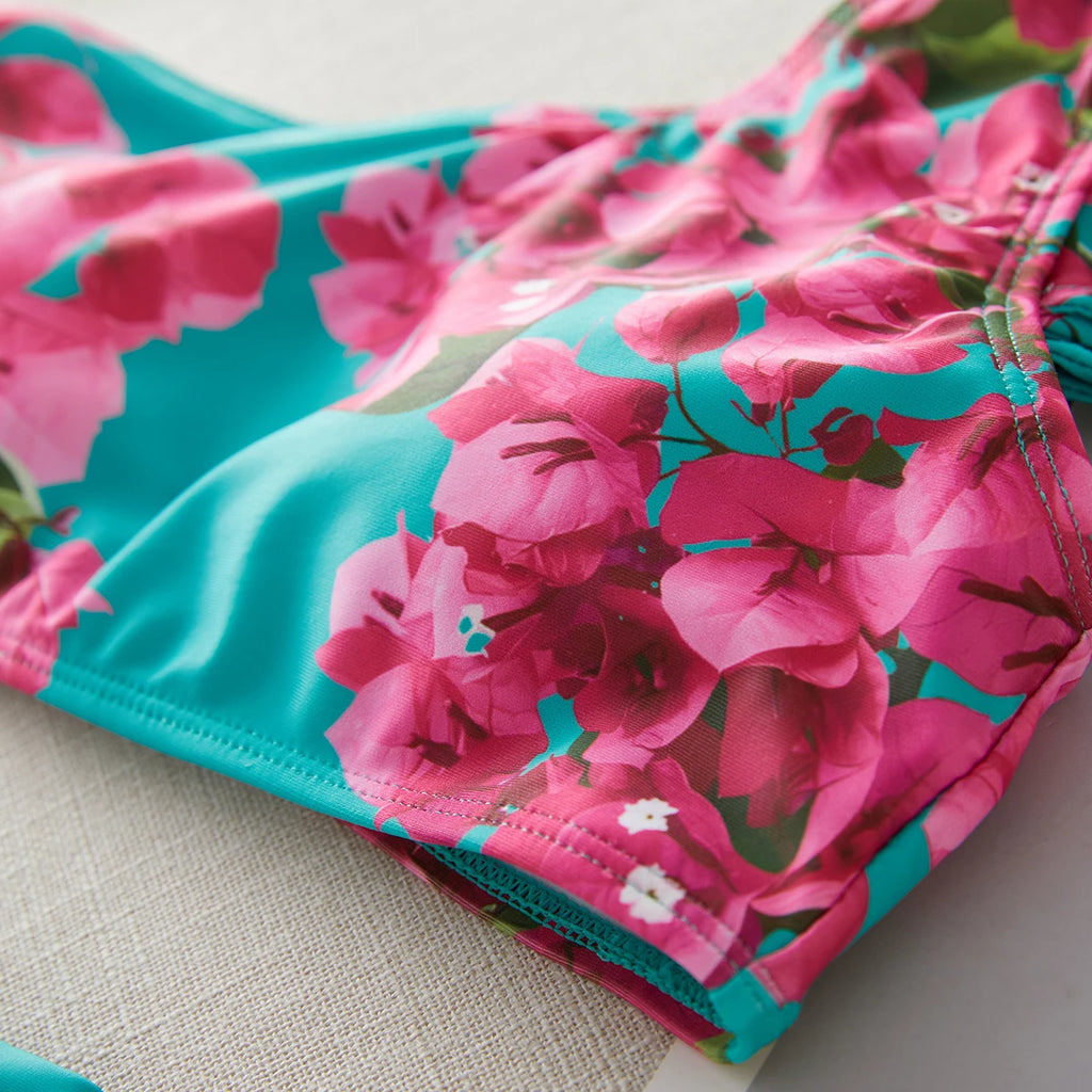 Bikini Taille Haute Bandage Floral 2026 — Volanté, Push Up, Bretelles Brésilien