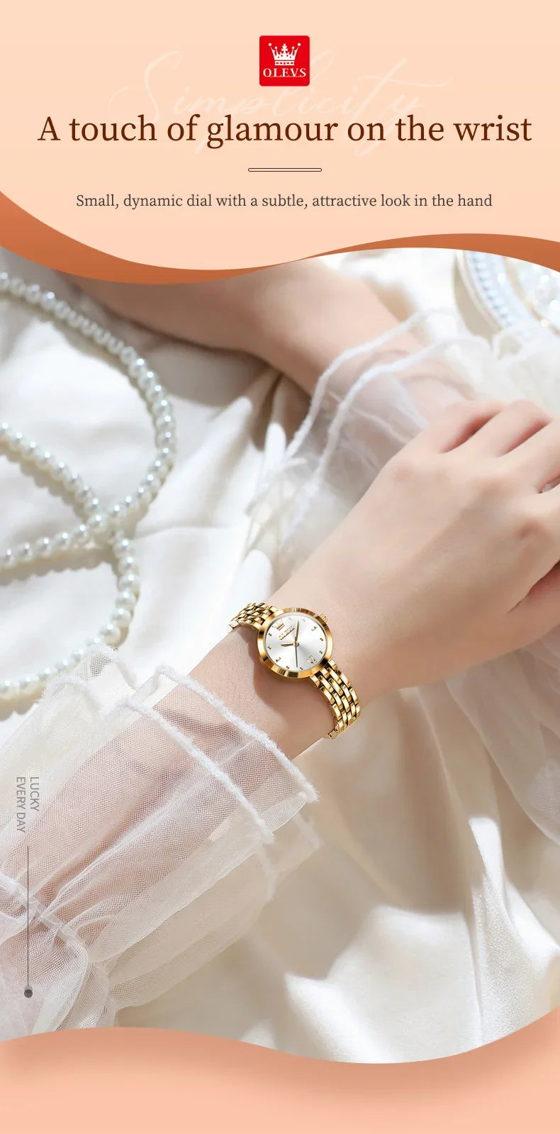 Montre Femme OLEVS 9992 Luxe Or Quartz — Étanche, Élégante, Relojes Para Mujer
