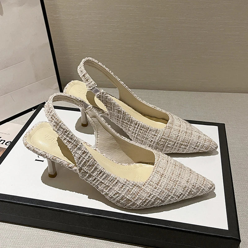 Escarpins Slingback Femme Bout Pointu Bleu — Talon Fin, Soirée & Fête 2023