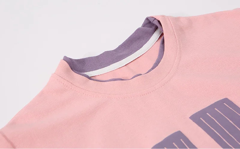 Ensemble 2 pièces filles – T-shirt manches courtes & short décontracté imprimé lettres, 5-14 ans