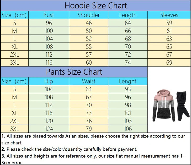 Survêtement Femme Imprimé Capuche — Color Block, Jogging Sport, Tailles S-3XL