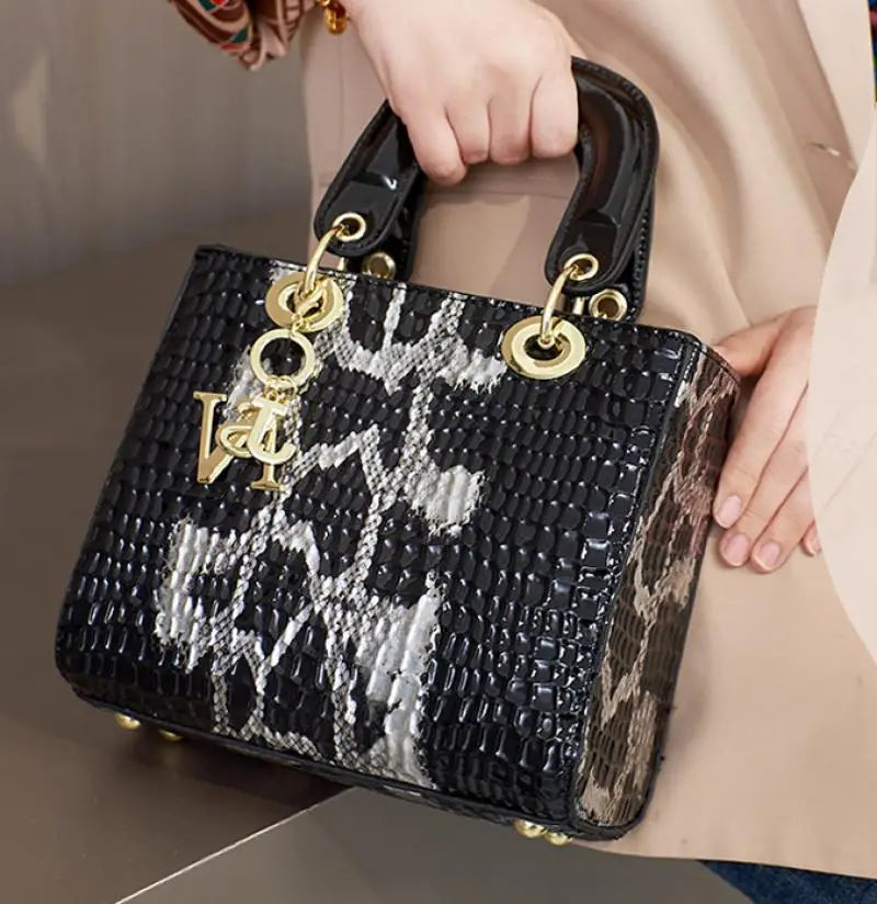 Sac à Main Femme Luxe Cuir Brillant — Bandoulière Messenger, Designer Tendance
